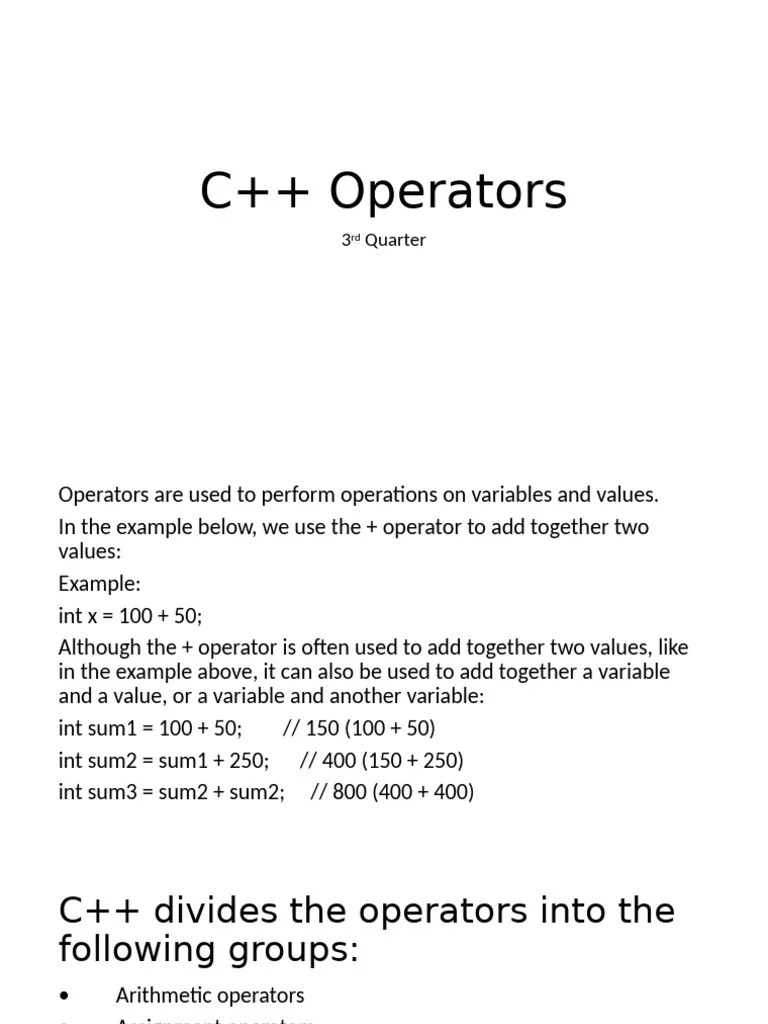C Operators | PDF | Integer (Computer Science) | Computer Science