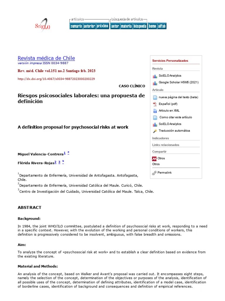 Riesgos Psicosociales Laborales - Una Propuesta De Definición | PDF ...