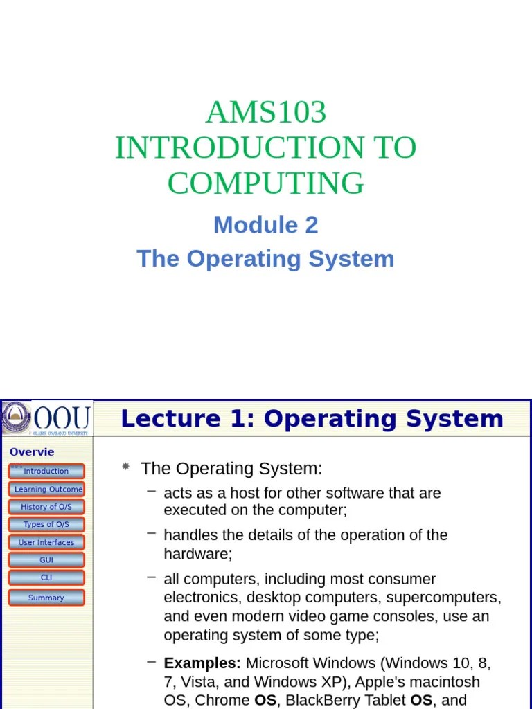 Module 2 - Lecture 1 (Operating System) | PDF | Graphical User ...