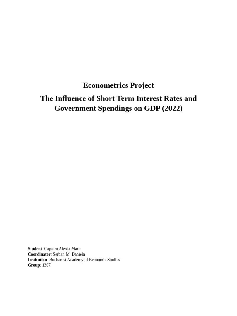 Econometrics Project | PDF | Coefficient Of Determination | Linear ...