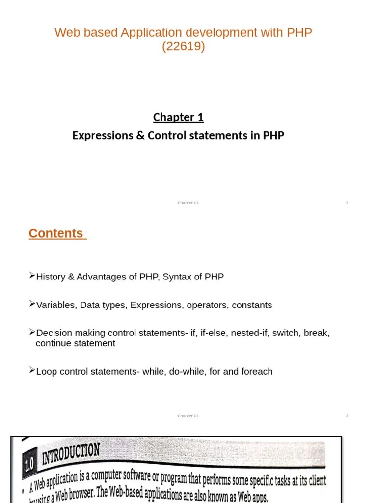Chapter 01 Php | PDF | Php | World Wide Web
