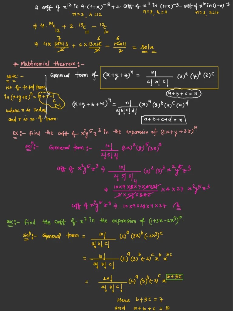 BINOMIAL THEOREM | PDF | Combinatorics | Discrete Mathematics