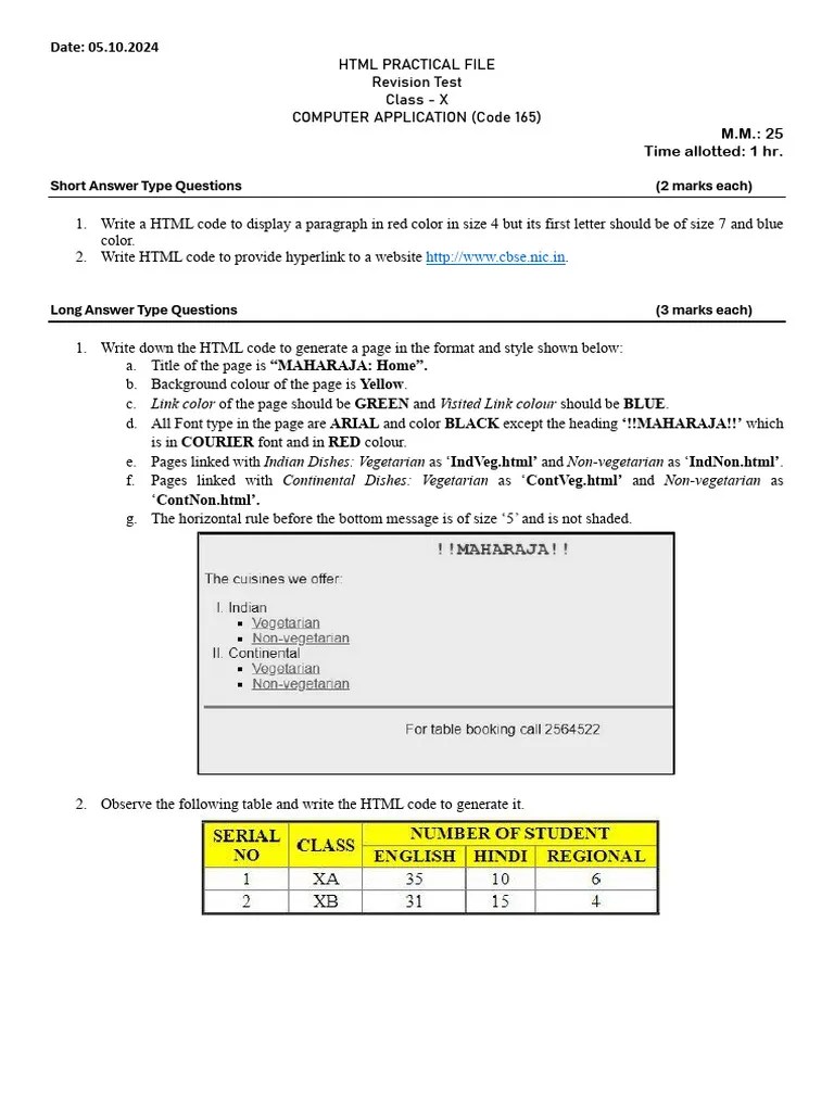 HTML PRACTICAL FILE | PDF | Html | Hyperlink