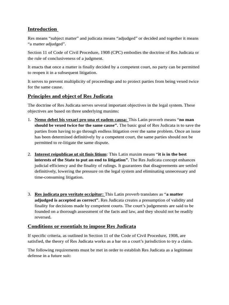 CPC Notes | PDF | Lawsuit | Res Judicata