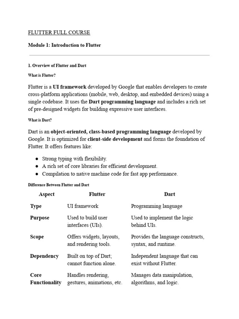 FLUTTER FULL COURSE | PDF | Constructor (Object Oriented Programming) | Programming