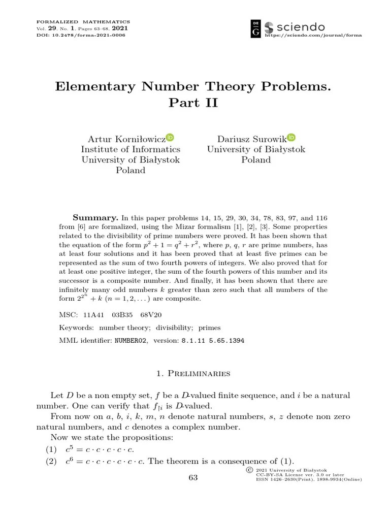 Elementary_Number_Theory_Problems_Part II | PDF | Numbers | Prime Number