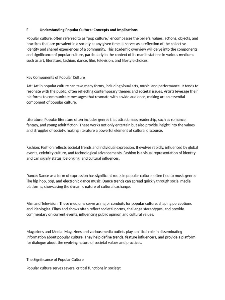 F Understanding Popular Culture | PDF | Popular Culture | Fashion