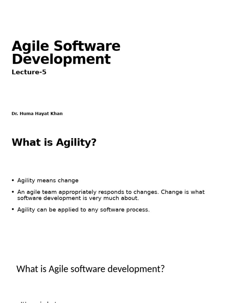 Lecture Agile Software Development | PDF | Agile Software Development ...