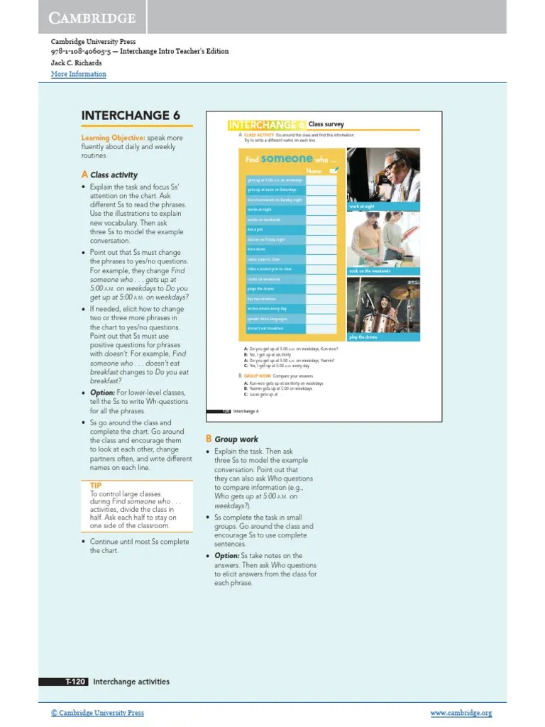 Interchange Intro SB 2 | PDF | Workweek And Weekend | Question