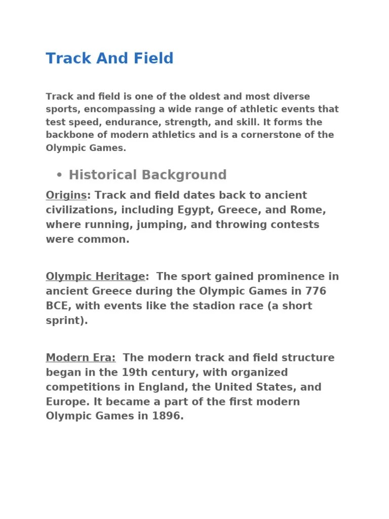 Track & Field File | PDF | Track And Field | Force