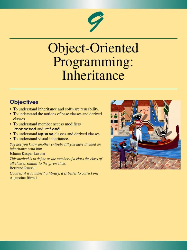 Object Oriented Programming - Inheritance | PDF | Class (Computer ...
