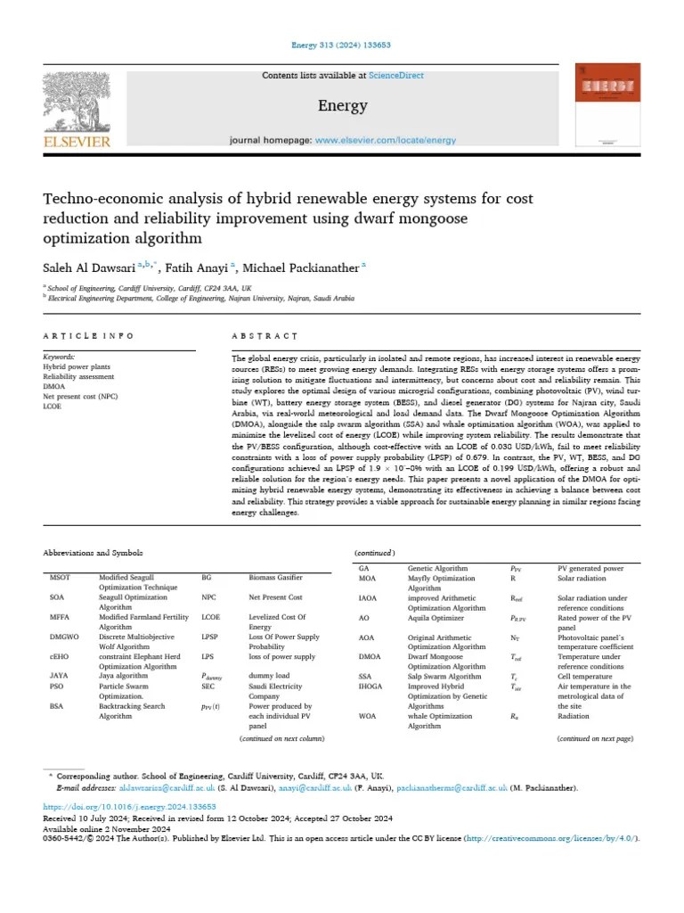 Techno-economic-analysis-of-hybrid-renewable-energy-systems-for-cost_2024_En | PDF ...