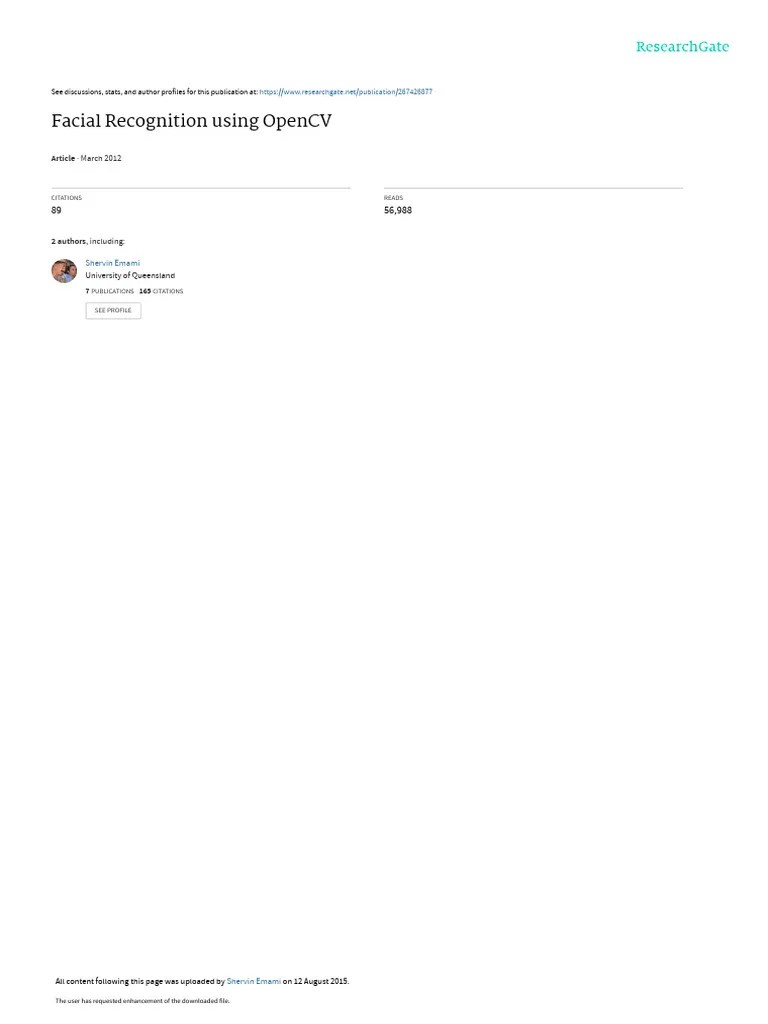 Facial-Recognition-using-OpenCV | PDF | Computer Vision | Computing