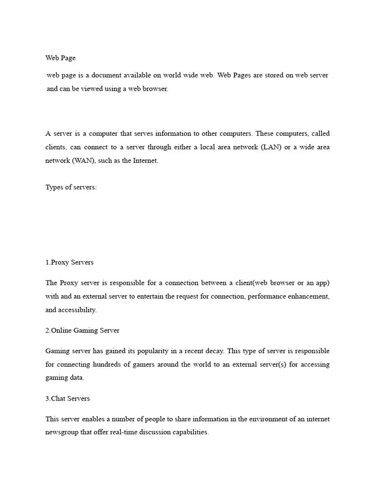 Web Server | PDF | World Wide Web | Internet & Web
