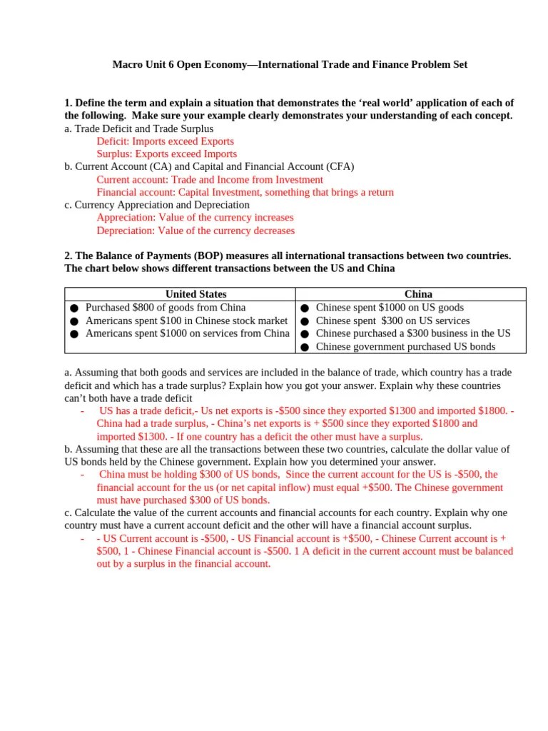 International Trade And Finance Overview Pdf Balance Of Trade