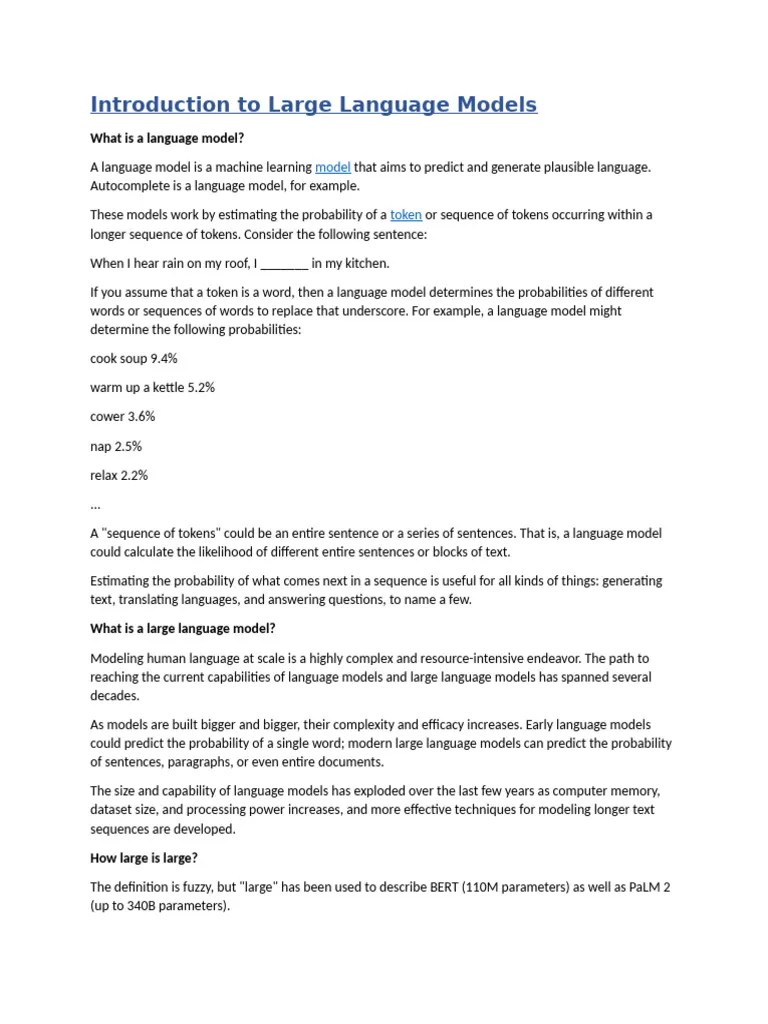 Introduction To Large Language Models | PDF | Cognitive Science ...