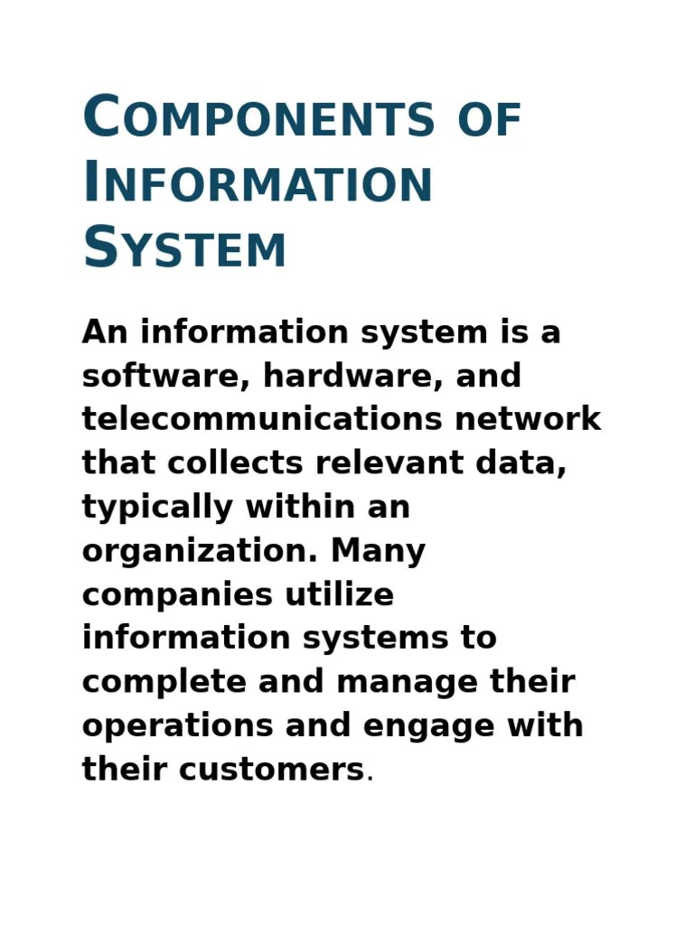Information System | PDF | Computer Data Storage | Databases