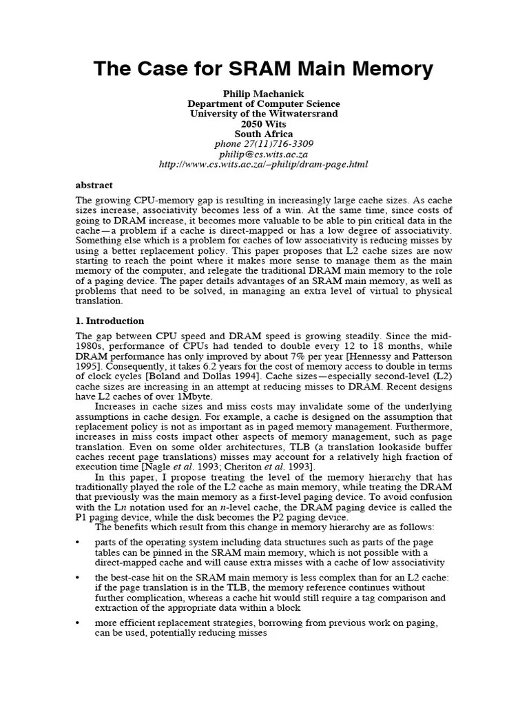 SRAM-main | PDF | Cpu Cache | Random Access Memory