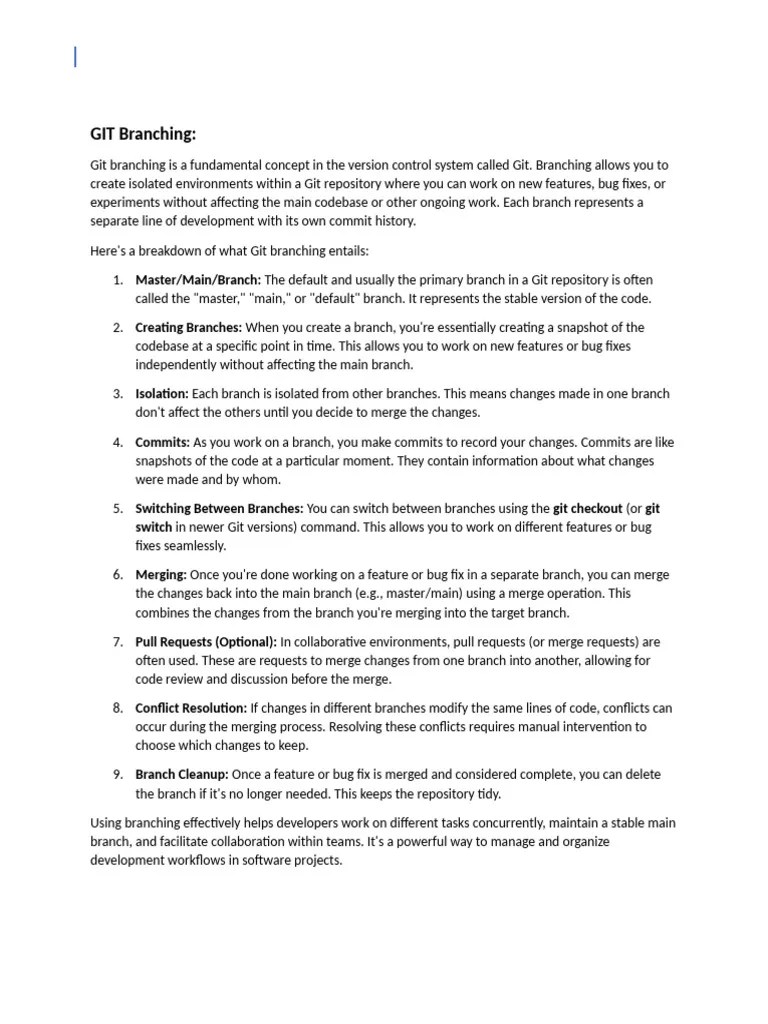 Unit 4 - Branching, Merging In GIT | PDF | Version Control | Computing