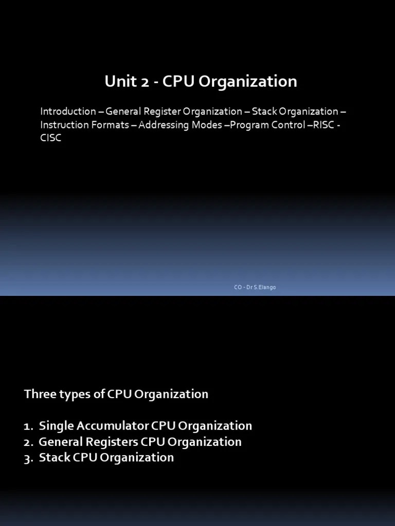 CPU Organization | PDF | Central Processing Unit | Classes Of Computers