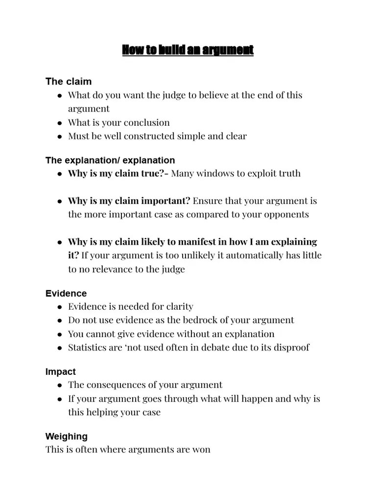 How To Build An Argument | PDF