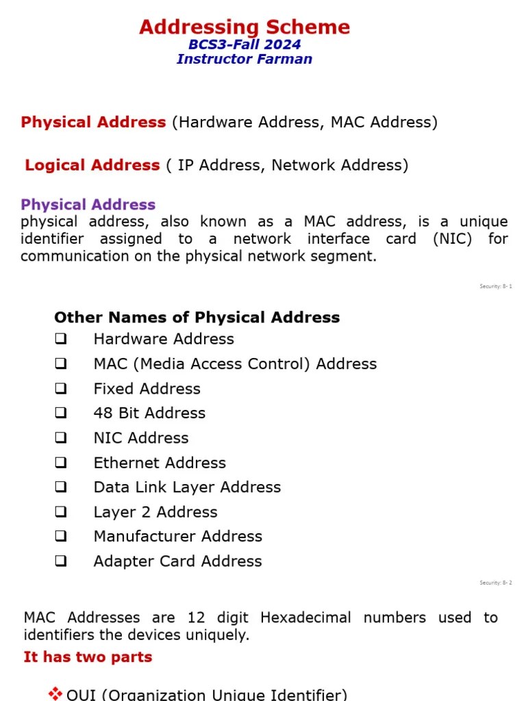 Addressing Scheme | PDF | Ip Address | Network Interface Controller