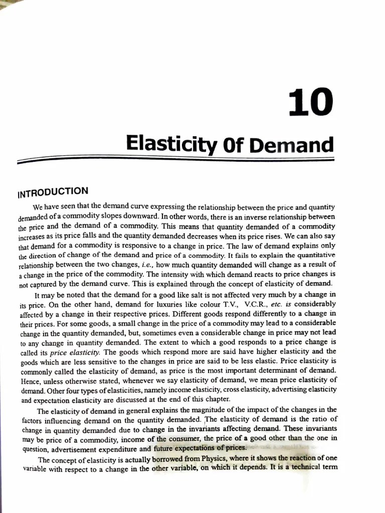 Module 1 (Unit II Elasticity Of Demand) | PDF