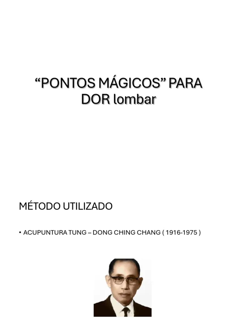 Curso Dor Lombar Tung | PDF | Acupuntura | Anatomia Humana