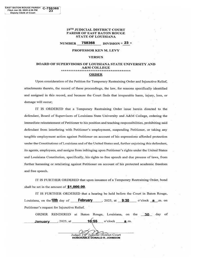 Temporary Restraining Order | PDF