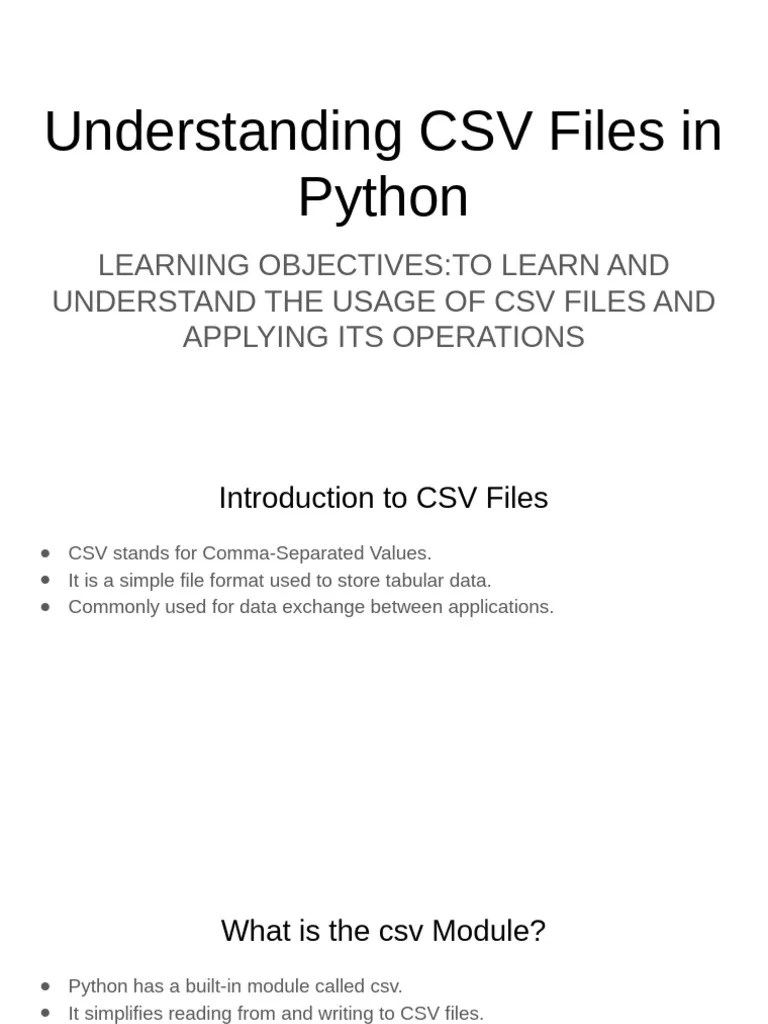 Csv Files | PDF | Comma Separated Values | Computer Programming