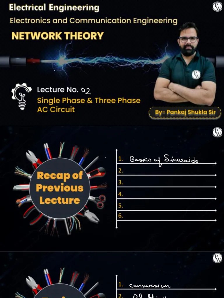 Single Phase & Three Phase AC Circuit 02 - Class Notes | PDF