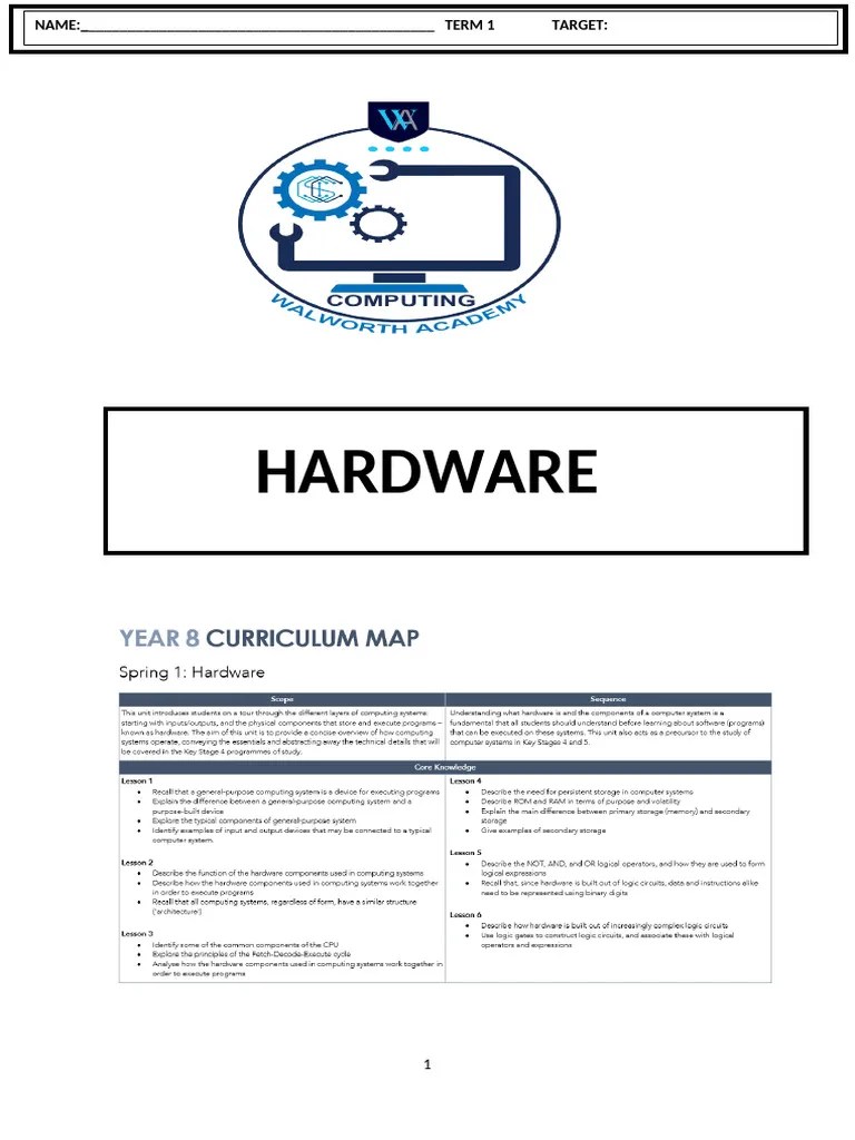 Hardware_Booklet | PDF | Input/Output | Computer Hardware