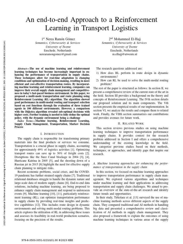 An_end-to-end_Approach_to_a_Reinforcement_Learning_in_Transport_Logistics | PDF | Machine ...