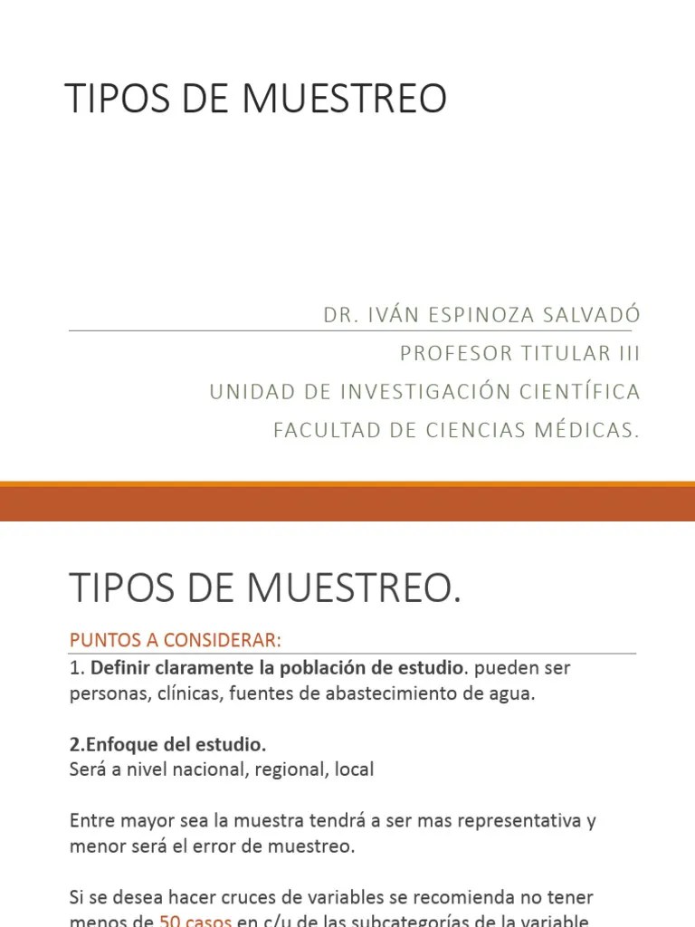 Tipos De Muestreo | PDF | Muestreo (Estadísticas) | Probabilidad