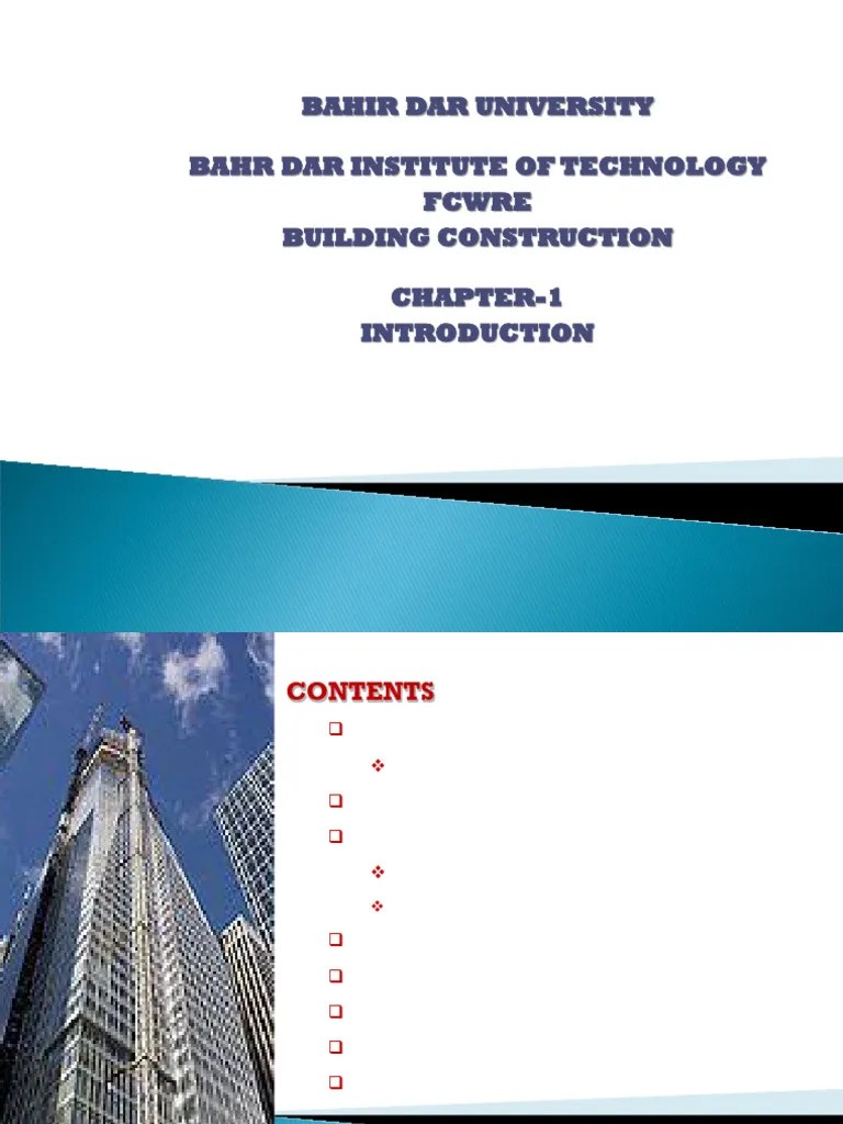 Chapter-1 Introduction | PDF | Building | Framing (Construction)