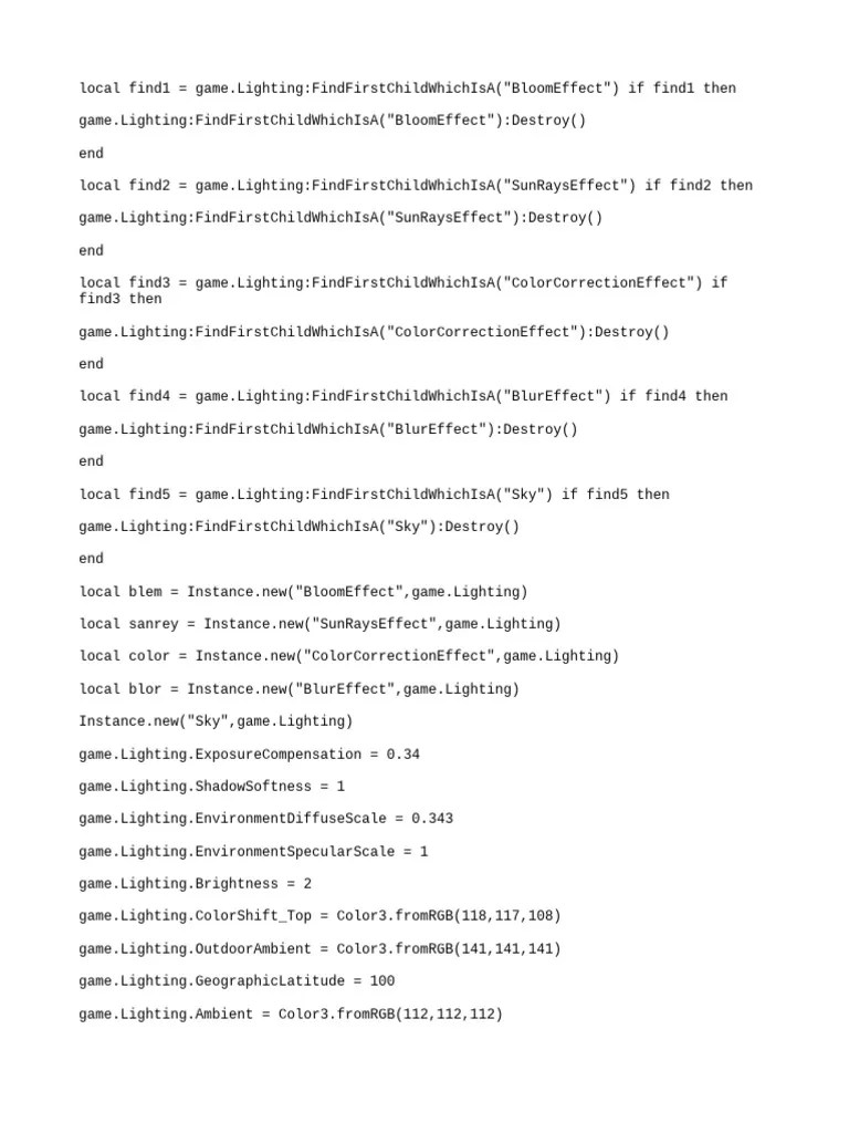 Roblox RTX Graphics Script Setup PDF 1