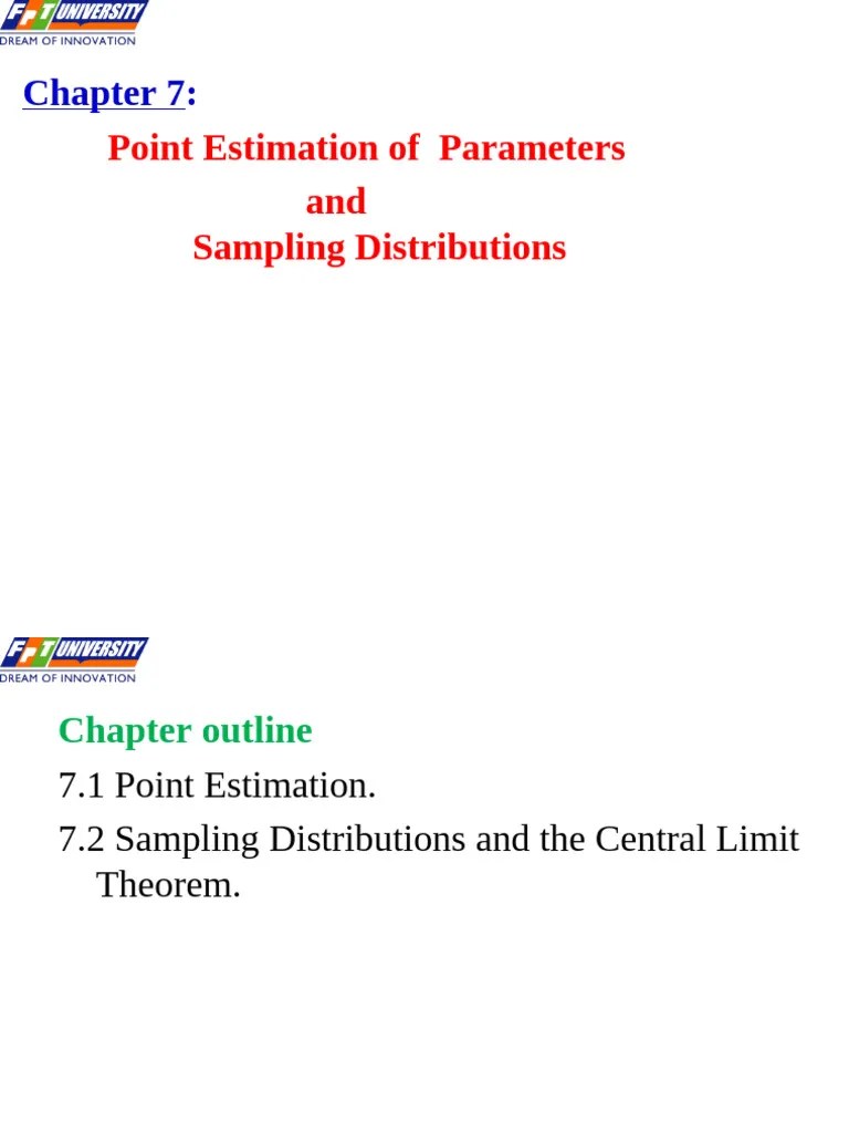 Chapter 7 - Point Estimation Of Parameters And Sampling Distributions ...