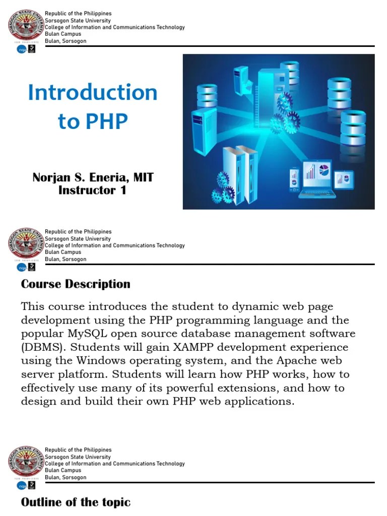 Lesson 1 Introduction To PHP | PDF | Php | World Wide Web