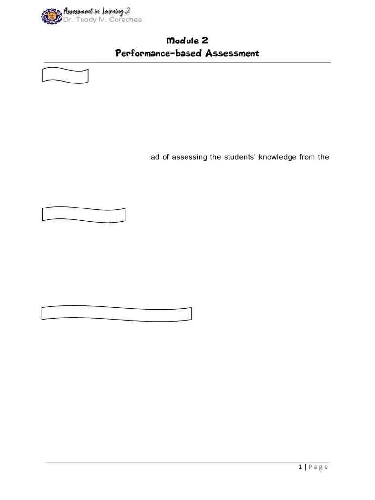 Module-2-Performance-based-assessment. | PDF | Educational Assessment ...