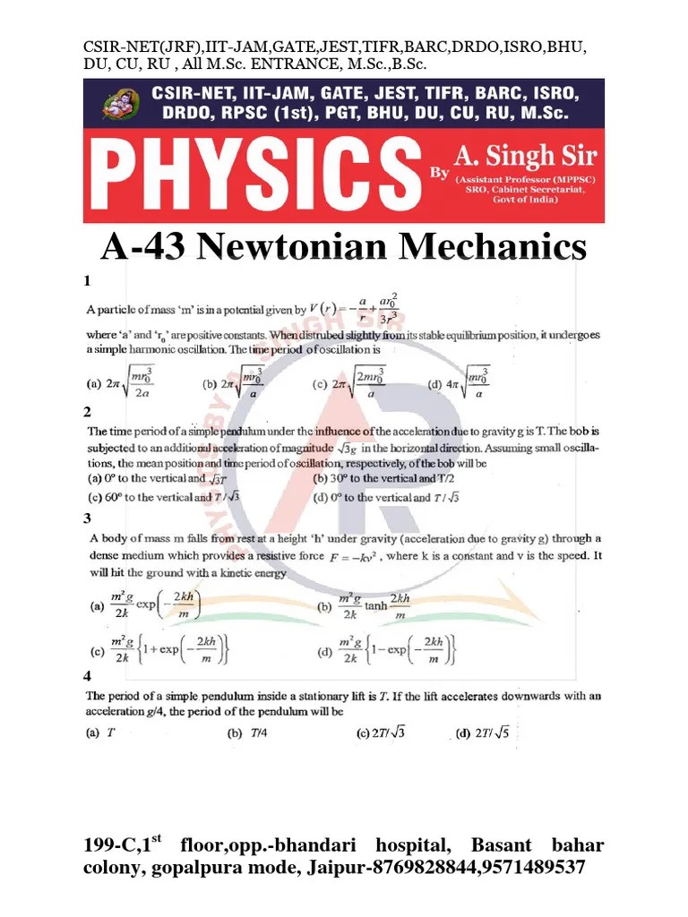 A-43 Newtonian Mechanics | PDF