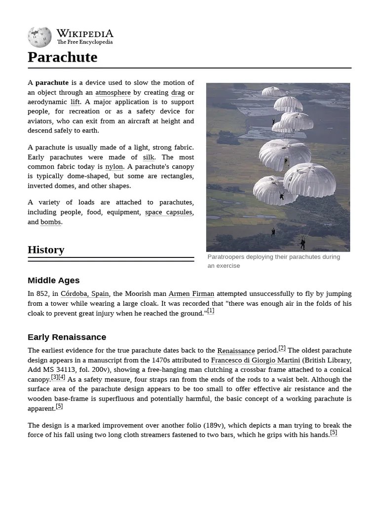 Parachute | PDF | Parachute | Parachuting