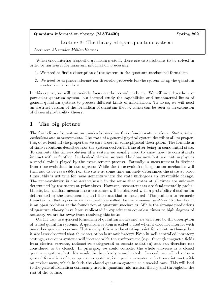 Lecture3 | PDF | Quantum Mechanics | Quantum Entanglement