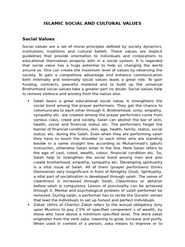 Islamic Social And Cultural Values | PDF | Hajj | Mecca