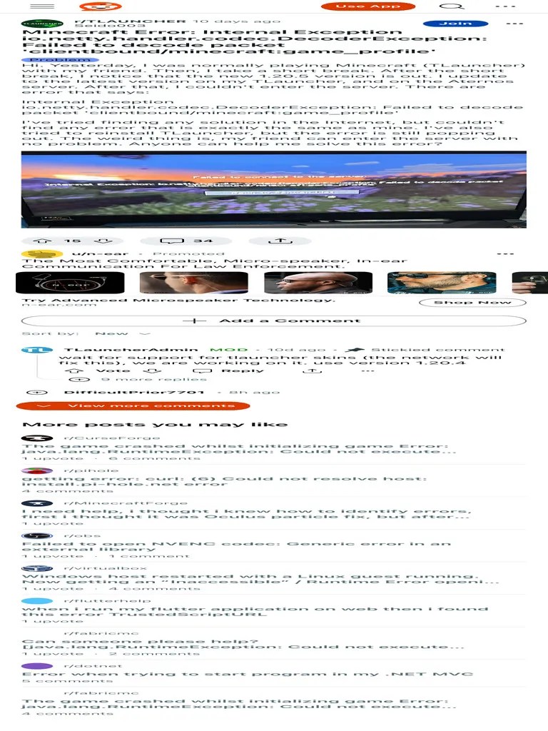 Minecraft Error Internal Exception Io - Netty.handler - Codec ...