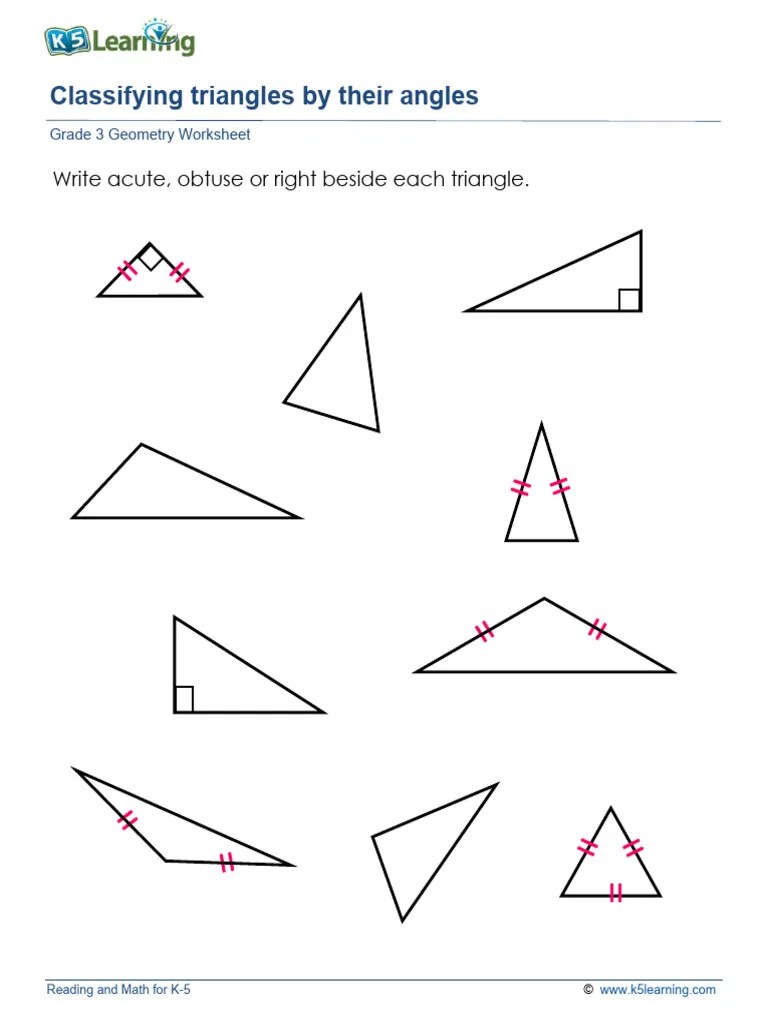 Grade 3 Geometry Classify Triangles Angles | PDF