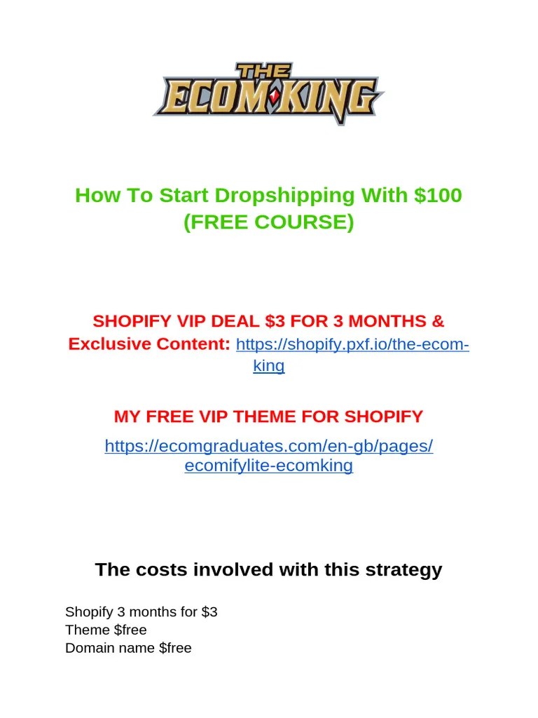 How To Start Dropshipping With $50 (Step-By-Step) | PDF