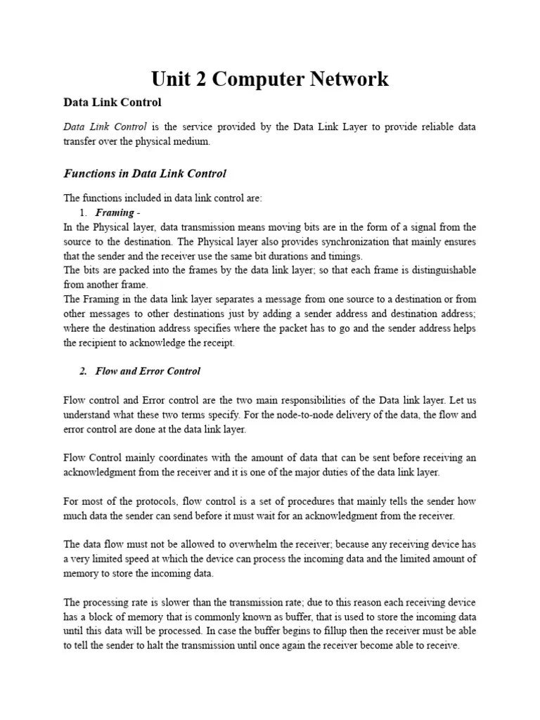 Computer Network Unit2 (New) | PDF