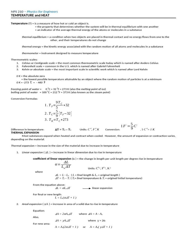 Lesson 9. Temperature And Heat | PDF | Calorie | Thermal Expansion