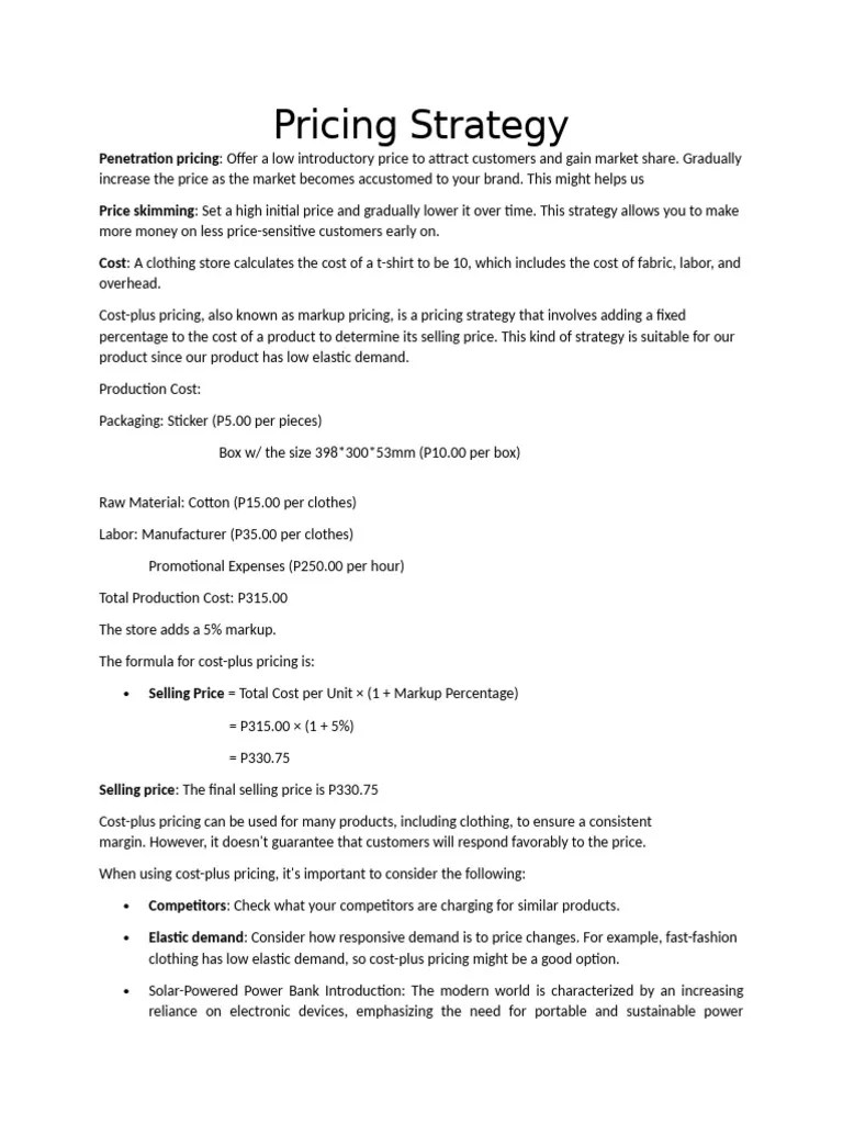Pricing Strategy | PDF | Solar Panel | Pricing