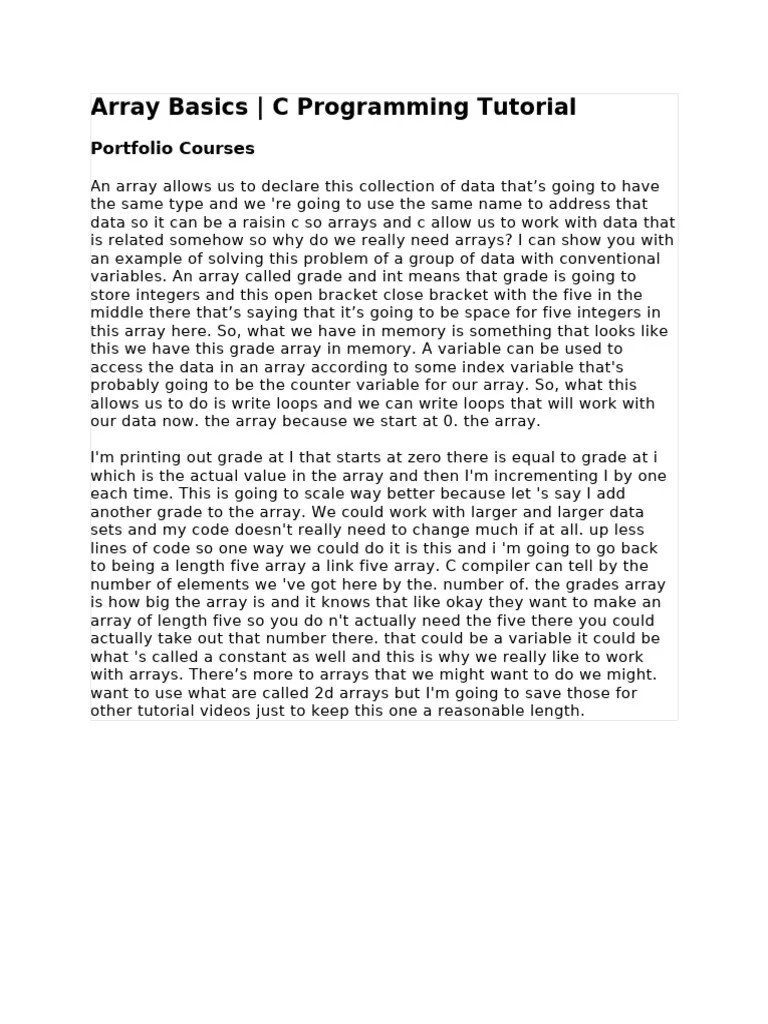 Array Basics | PDF